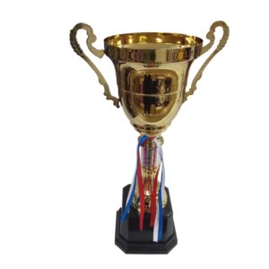 Trophy + Ribbon Gold Metal 48Cm