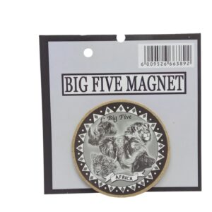 Big 5 Magnet Big 5 Africa Bk/Wt Round