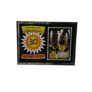 30Th Glass Birthday Photo Frame 2.5X3.5
