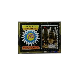 Glass 70Th Birthday Photo Frame 16X12cm