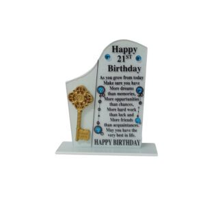 Glass Plaque Happy 21St Birthday 16X19cm