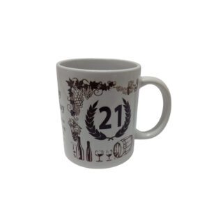 Mug 21St Happy Birthday Bk/Wt
