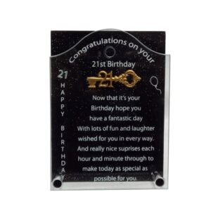 Plaque D/Glass C/O/Y 21St Birthday