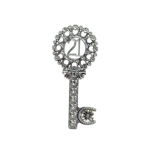 21St Key Silver With Heart Horse Shoe Design