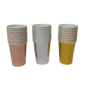 Metallic Paper Party Cups 10Pc