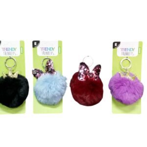 Keychain Faux Fur 9Cm (Assorted Designs)