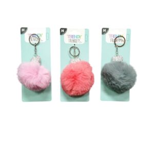 Keychain Pompom With Bling (Asstd Designs)