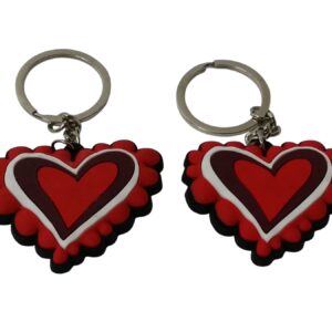 Keyring Heart Shape Rd/Mr/Wt