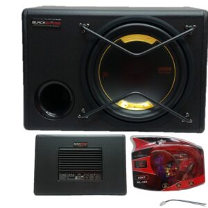 Black Spider 12 Inch Active Sub Woofer 12 000W (Rgb) Plus 8G Amp Kit Cable