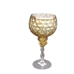 Gold Candle Holder With Twisted Stem 30Cm