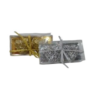 Candle Gold Heart 2Pc