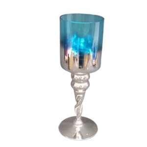 Blue/Silver Twisted Stem Candle Holder