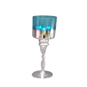 Aqua Blue Candle Holder -Home Decor