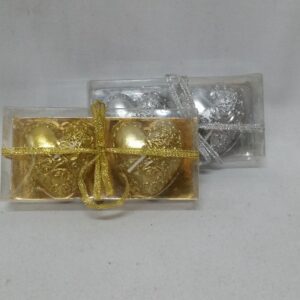 Candle Gold Heart 2Pc