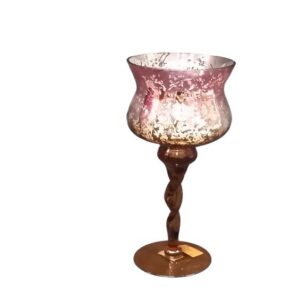 Medium Ruby Candle Holder 35Cm (Glass)