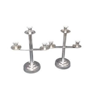 3 Pce Chrome Candle Holder
