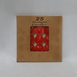Candles Red Tea Light 25Pc 5Cm