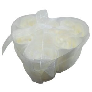 Soap Rose Buds White 6Pc In Pvc Tub