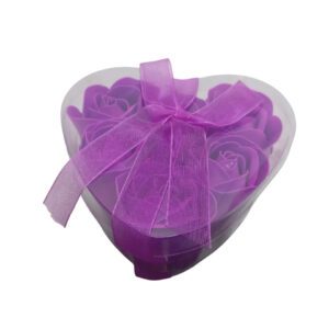 Soap Rose Buds Purple 6Pc In Heart Pvc