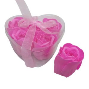 Soap Rose Buds Pink 6Pc In Heart Pvc