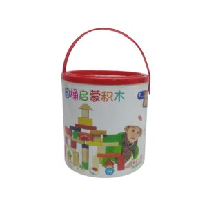 Wooden Building Blocks 40Pce (In A Round Container)