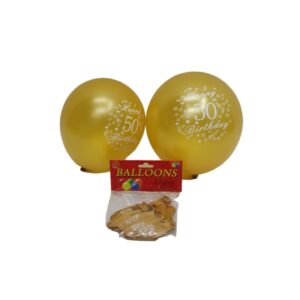 Balloons Age 50 Gold 12Pcs