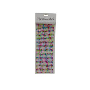 Assorted Colours Crystal Stickers (On A Card)