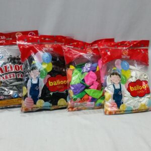 Silver Grey Latex 12 Inch Party Pack Balloons 100Pc (Assorted Colours)