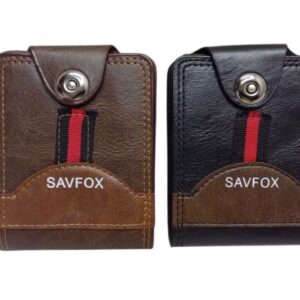 Gents Leather Type Wallet Button Open/Close