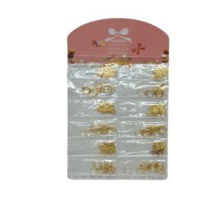 Gold Hair Rings Asst Designs (On Card)
