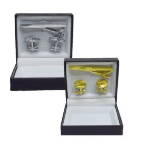 Gents Cufflinks+Tiepin Set (Gold And Silver) Assorted